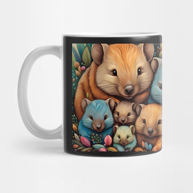 A cute Wombat family by J7Simpson